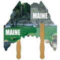Maine State Fast Fan w/ Wooden Handle & Front Imprint (1 Day)